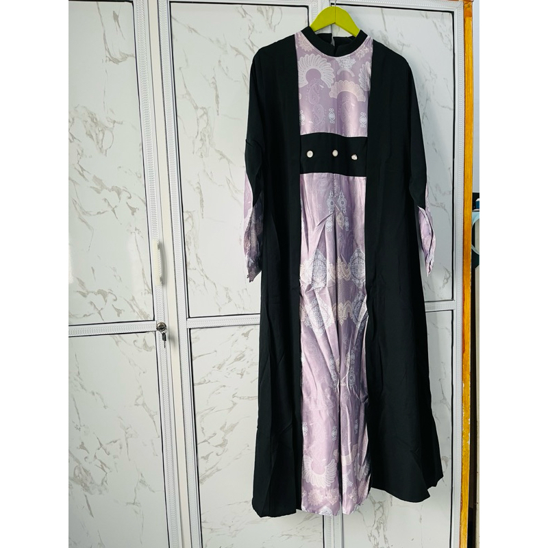 Gamis Abaya Jetblack Mix Silk