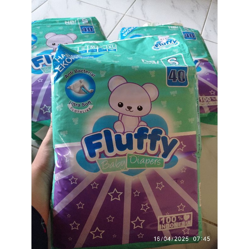 FLUFFY POPOK BAYI PEMPERS S40 PEREKAT