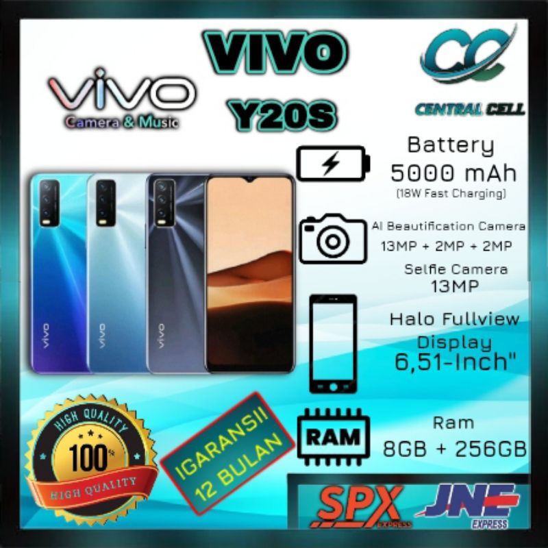 [NEW] VIVO Y20s [G] Ram Ram 8+256GB (Fast charging 18W + Display IPS LCD 6.51inch HD + Battery 5000m