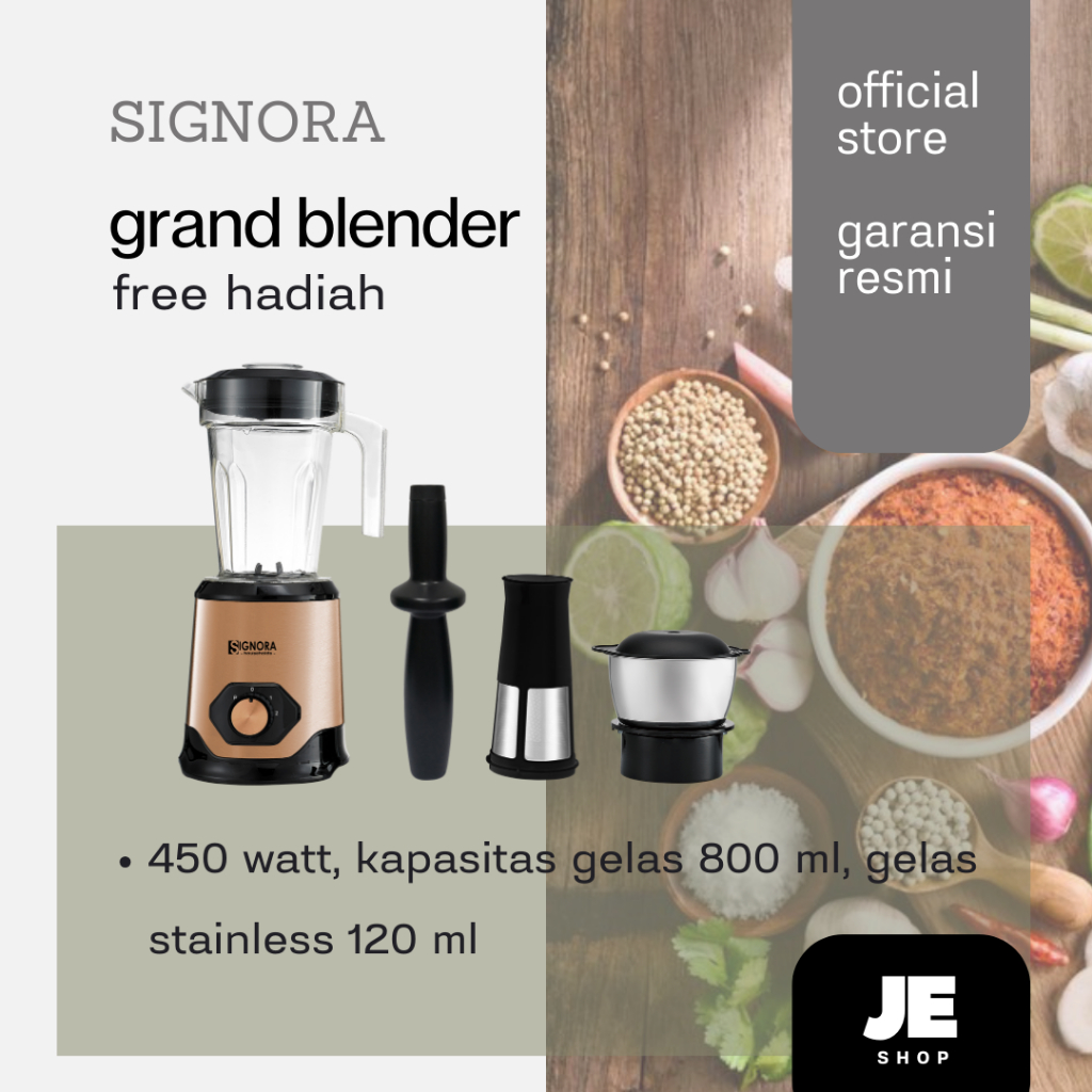 Signora Grand Blender Gold - Cocok Untuk Proses Santan, Proses Sambal Dengan Hasil Lomboknya Halus, 