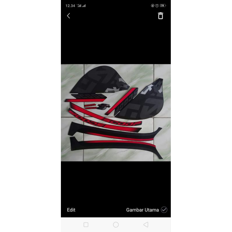 stiker striping honda beat ESP 2018 hitam merah