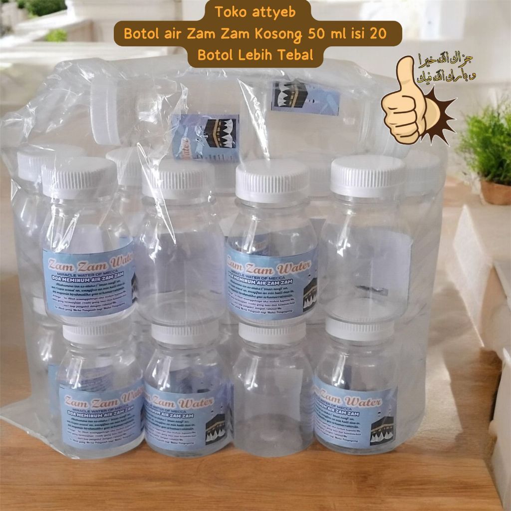 Botol air Zam Zam Kosong 50ml isi 20 Botol Lebih Tebal