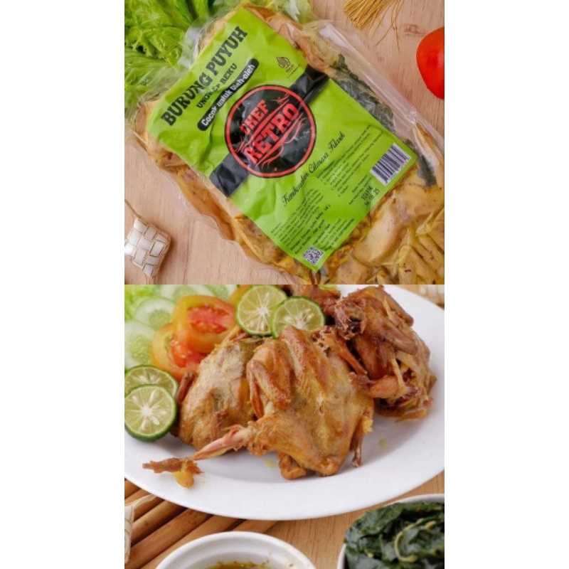 Puyuh ungkep Chef Retro / Include Sambal dan lalapan