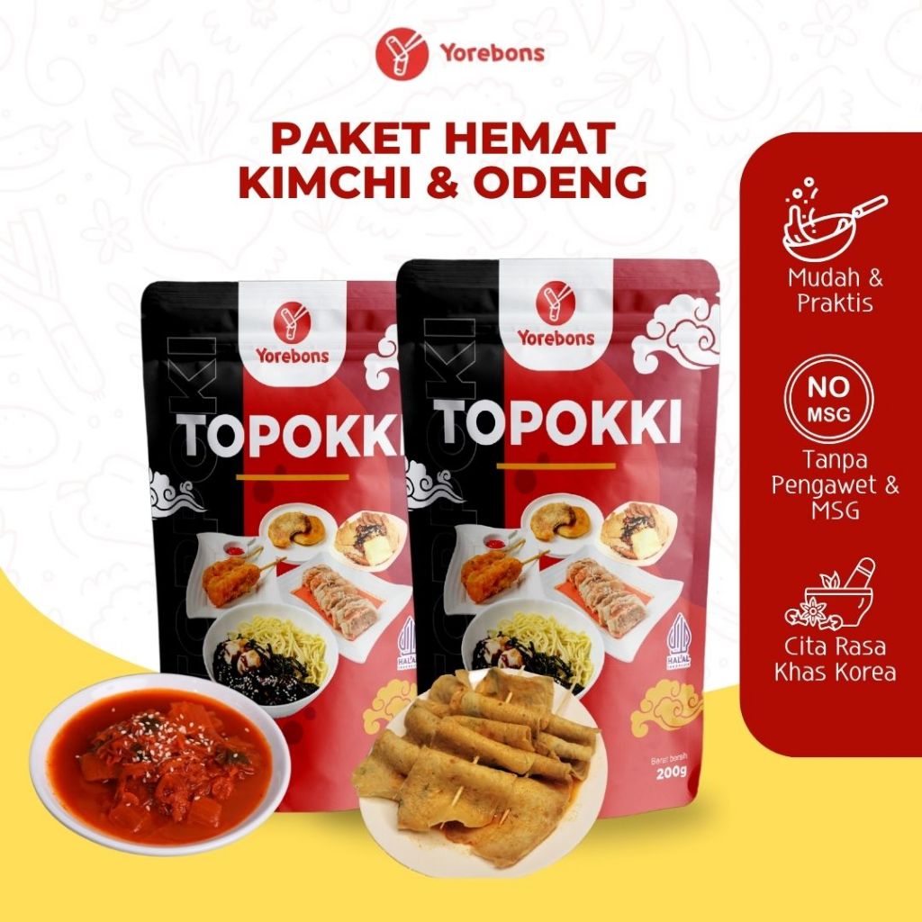 

Paket Hemat Kimchi Odeng Fish Cake Spicy Korean Food Makanan Instant Halal