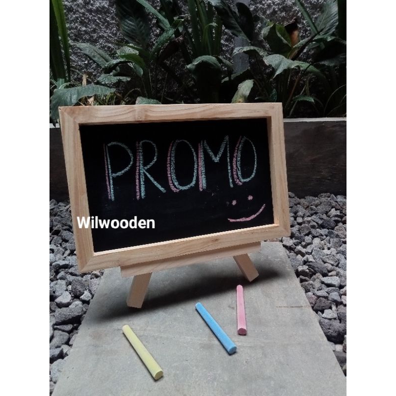 

Papan tulis kapur | Blackboard Kayu jatibelanda Free standing dan Kapur