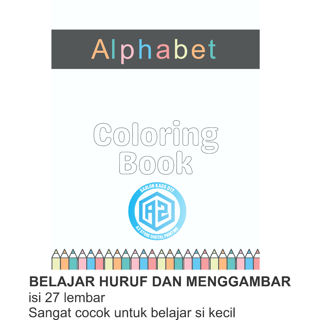 

27 Lembar kertas menggambar di sertakan dengan huruf