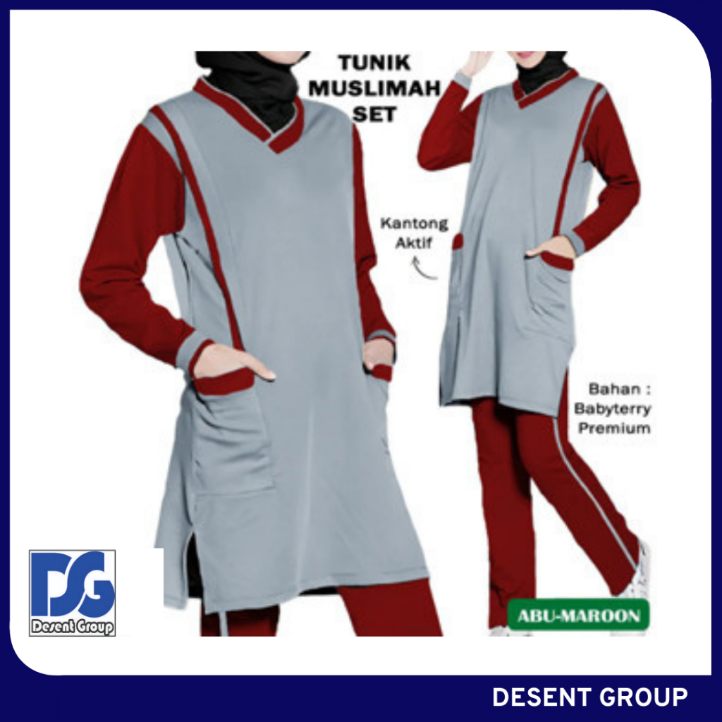 PROMO TERBARU DG BAJU SETELAN PAKAIAN TUNIK WANITA MUSLIM SET TUNIK MUSLIMAH ADEM TERLARIS