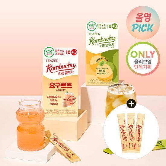 

Teazen Kombucha Prebiotics RASA BARU OLIVEYOUNG Yogurt / Korean Plum 13 Sticks LowCal Original Korea