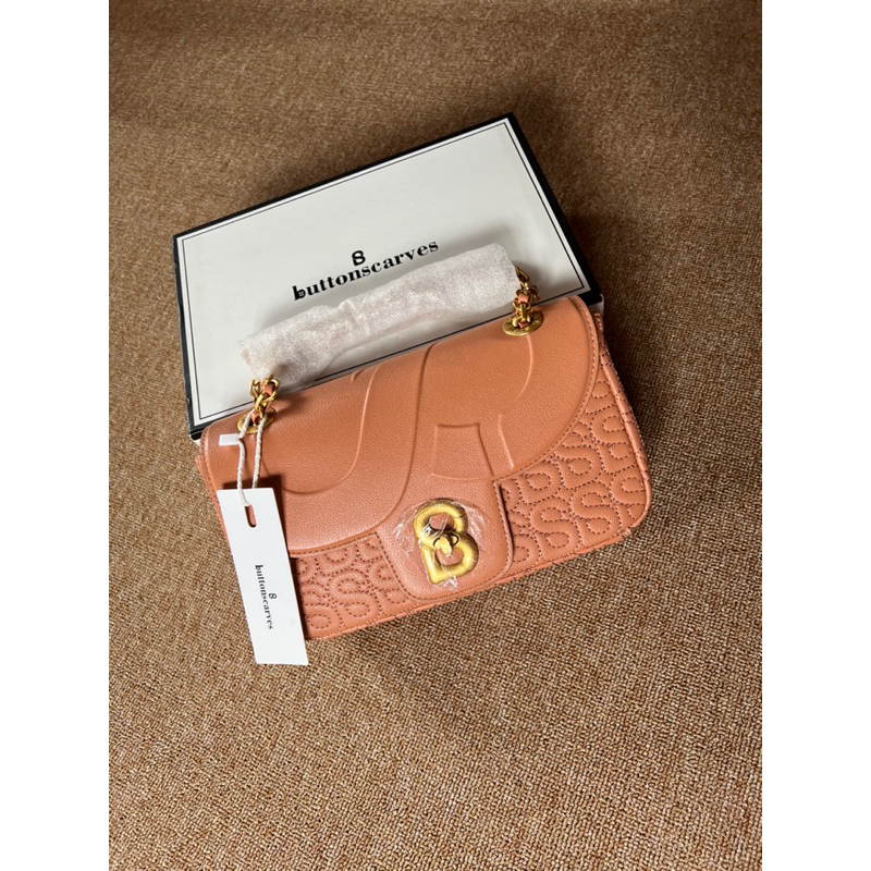 SIAP KIRIM ALUNA FLAP BAG MEDIUM BUTTONSCARVES APRICOT