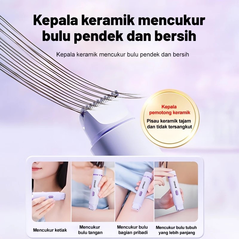 Unewell Alat Cukur Wanita 3 In 1 Alat Cukur Bulu Kemaluan Mini Pencukur Bulu Kemaluan Ketiak Tahan