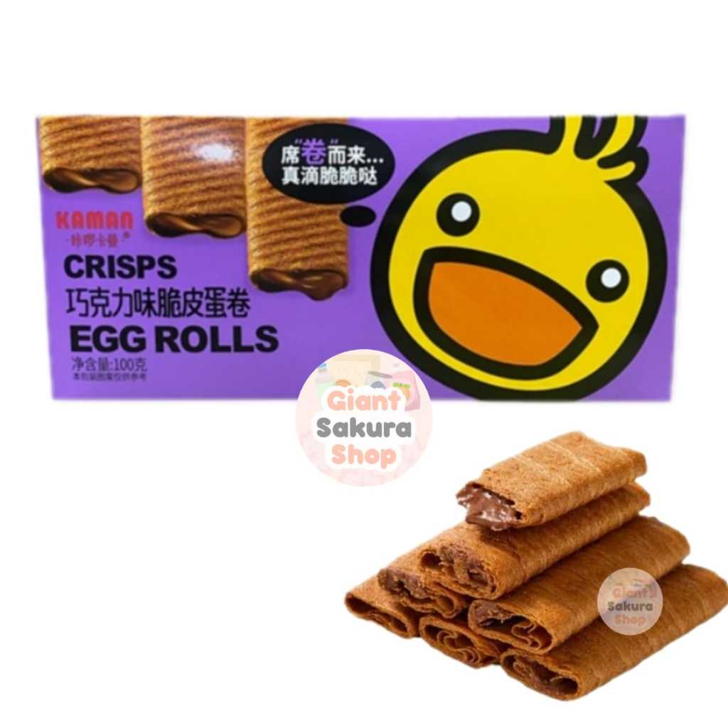 

Kaman Crispy Roll Chocolate Flavor / crepes coklat / cemilan impor / biskuit / snack