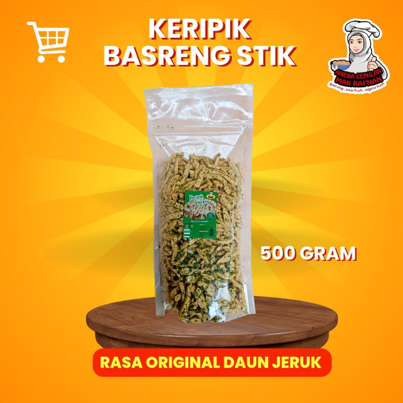 

Keripik Basreng Stik Ikan Tuna Garing Renyah Enak Original Daun Jeruk 500gram