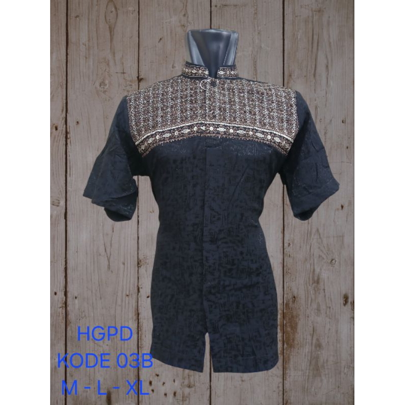 baju koko hasgradini pendek bahan jaquar