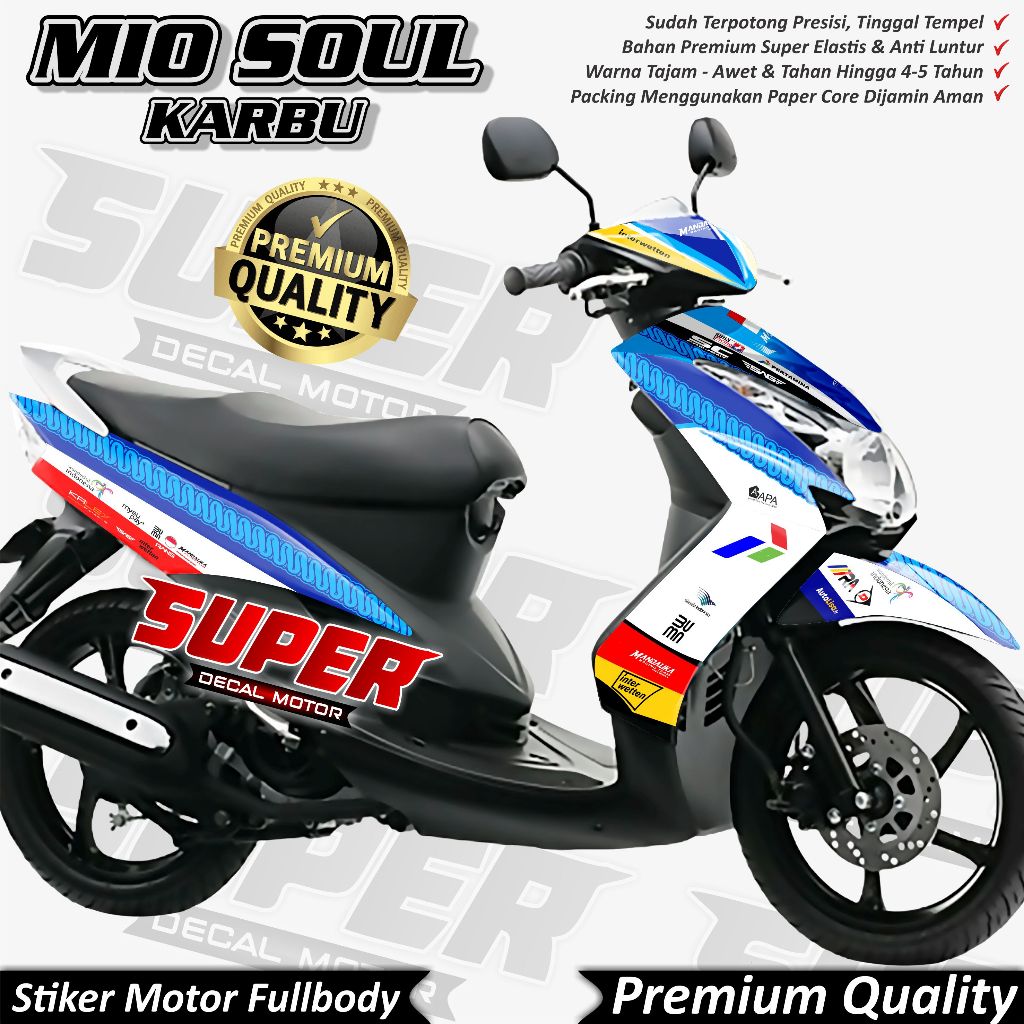 (COD) Stiker Decal Yamaha Mio Soul Karbu Full Body Variasi Konsep Mandalika