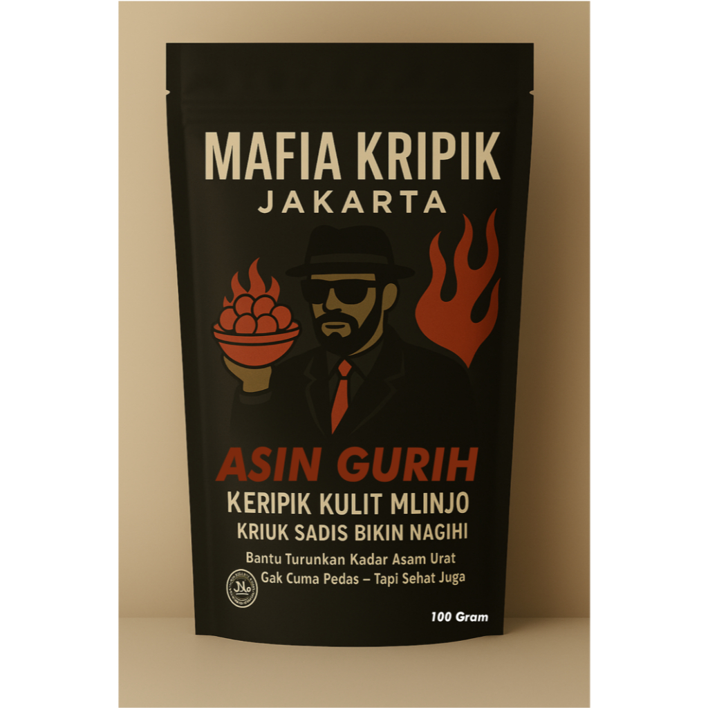 

Kripik Kulit Mlinjo Mafia Jakarta Camilan Viral ASIN GURIH Renyah Nendang Snack Enak 100g