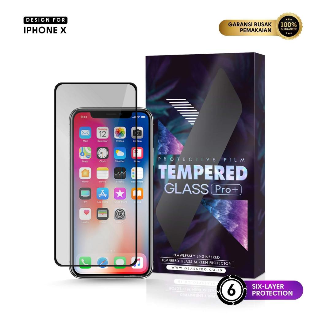 GLASS PRO Tempered Glass IPHONE X - Full Cover -  Not Hydrogel Anti Spy