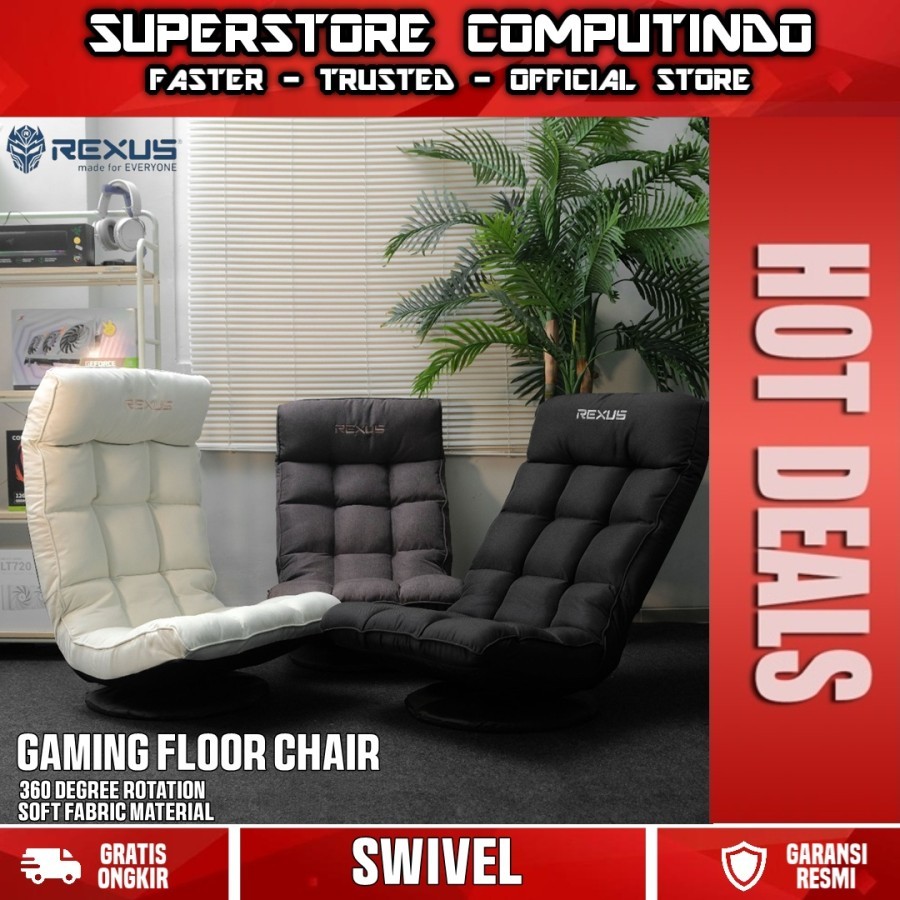 Rexus Swivel RFC01 | RFC-01 Gaming Floor Chair Garansi Resmi