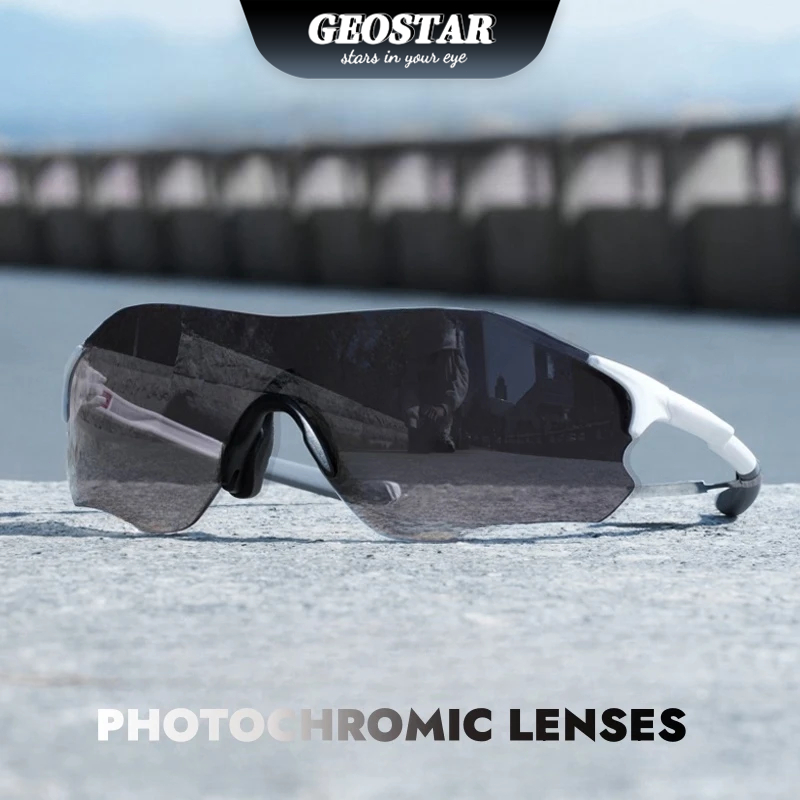 Kacamata Olahraga Photochromic Pria Wanita Naik Gunung Melindungi Dari Sinar Ultraviolet