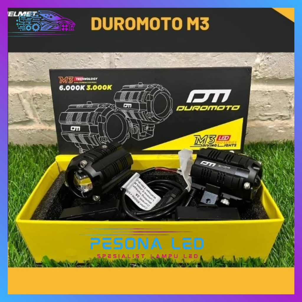 DuroMoto M3 / Led Mini Proyektor Laser / Lampu Motor Mobil