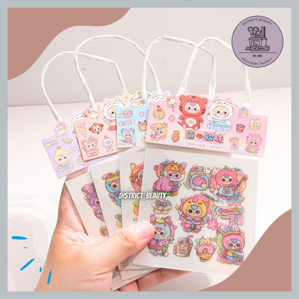 

STIKER 3 LEMBAR BABY THREE STIKER TENTENG TAS STIKER PVC MOTIF BABY THREE LUCU TERMURAH