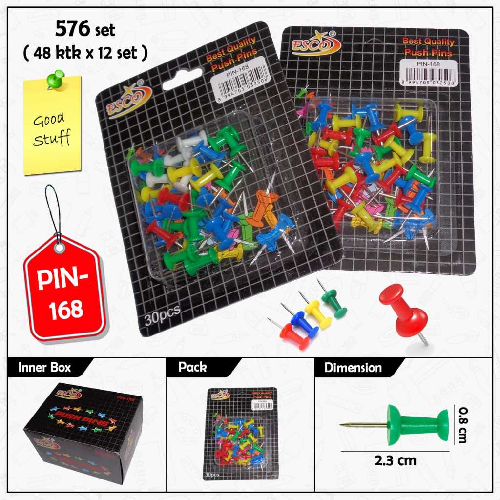 

Esco Push Pin Paku jarum tekan