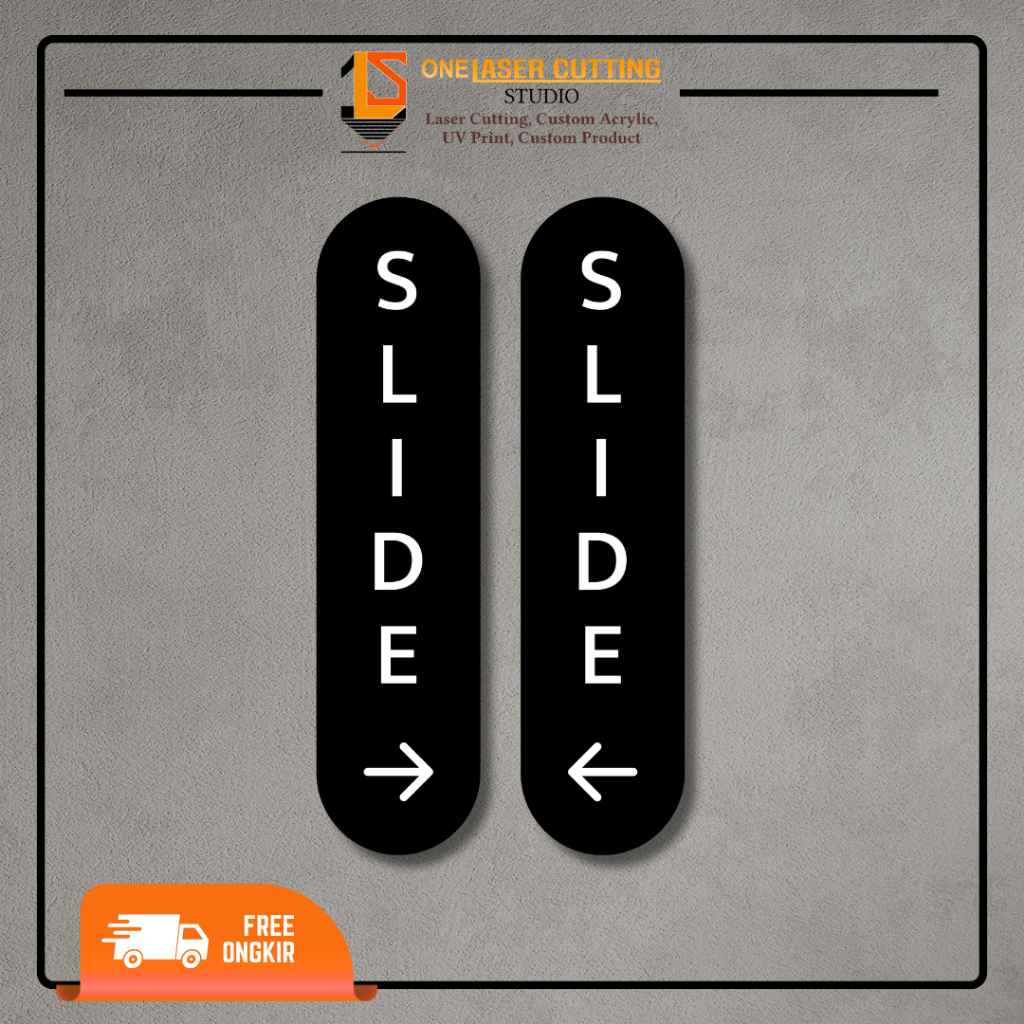 Sign Geser / Slide Akrilik Sign Pintu Geser / Slide Printed