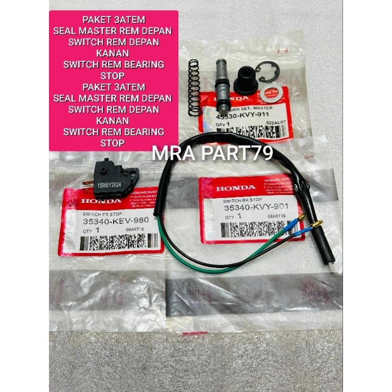 Seal master rem depan KVY+Switch rem kebelakang KVY-901+Switch rem depan KEV-980 Vario 125 fi old 20