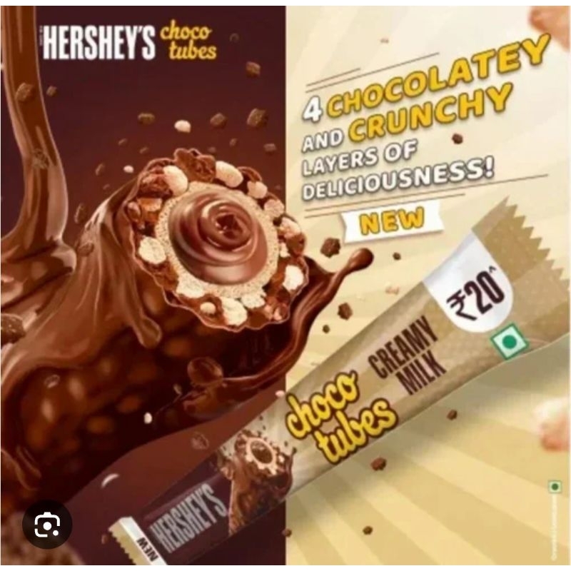 

HERSHEY'S CHOCO TUBES Creamy milk PER STICK ORI SINGAPORE HERSHEYS CHOCOLATE