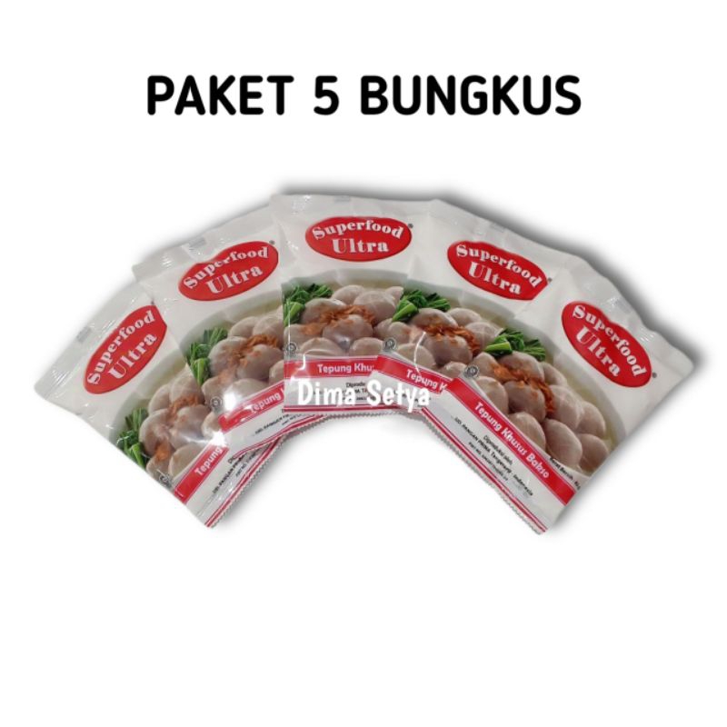 

SUPERFOOD Ultra tepung pengenyal bakso 65 gram ( 5pcs )