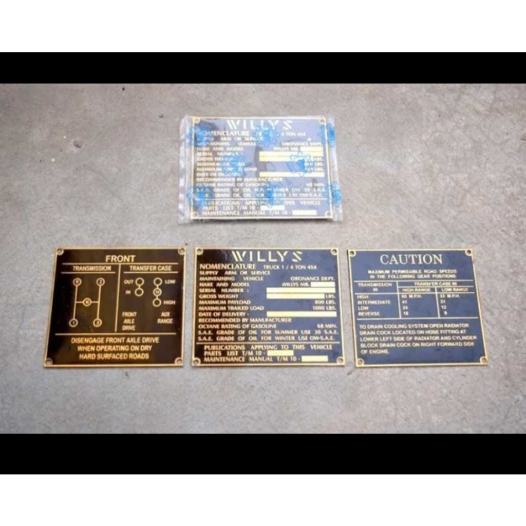 Emblem Jeep Willys Data Plat Willys Acsesories Jeep Fariasi Jeep Jeep Willys Part Mobil Jeep