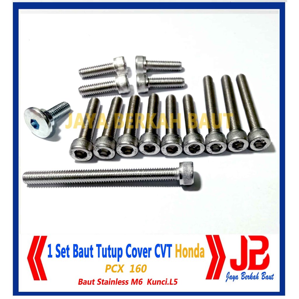Baut Blok Tutup Cover CVT Honda Matic  PCX 160 Stainless L5
