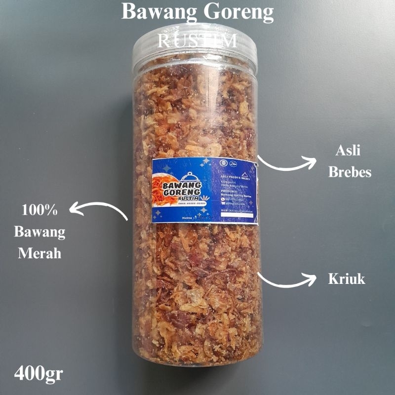 

Bawang Goreng Rustim 400gr [Bawang Goreng Premium Asli Brebes] [Bawang Merah Goreng Asli] [Bawang Goreng Asli] [Bawang Goreng Asli Tanpa Tepung]