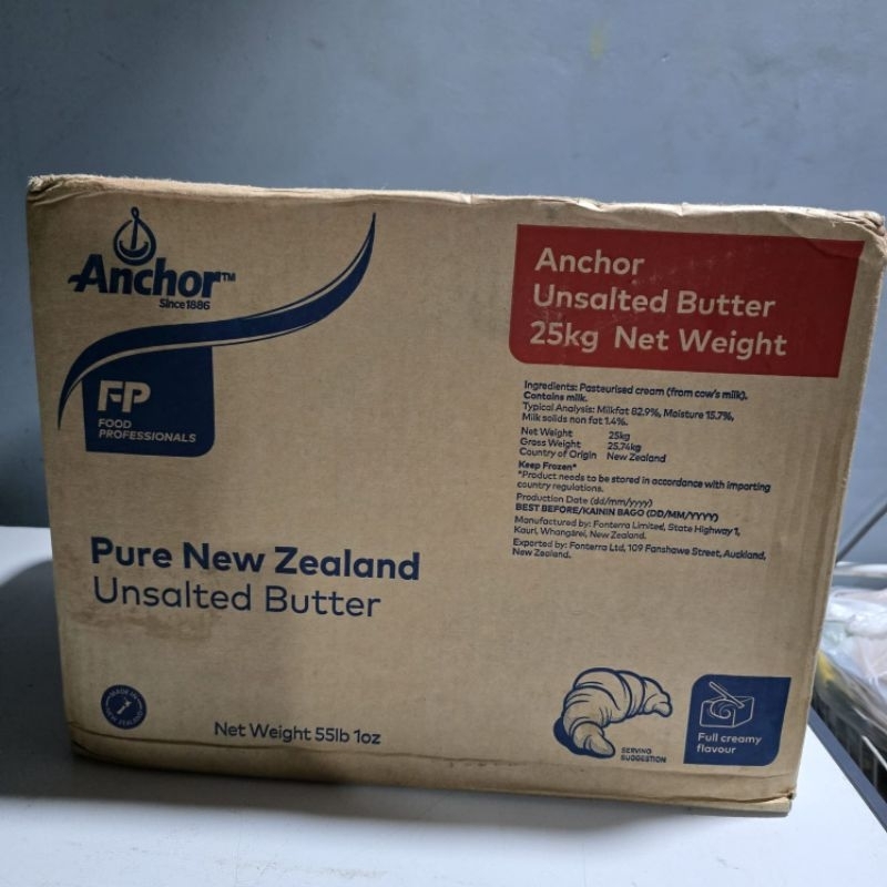 

Anchor Unsalted Butter 25Kg / Anchor Mentega Tawar / Khusus instan!!