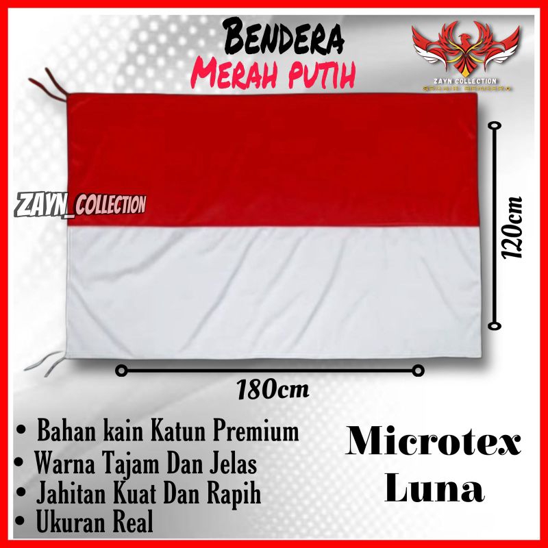 Bendera Merah Putih Bahan Kain Katun Tebal Premium Ukuran 180x120 isi 5/10/15/20pcs
