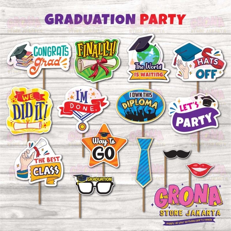ACC Photobooth Graduation Party / Aksesoris Foto Graduation Party / Photo Props Graduation Party