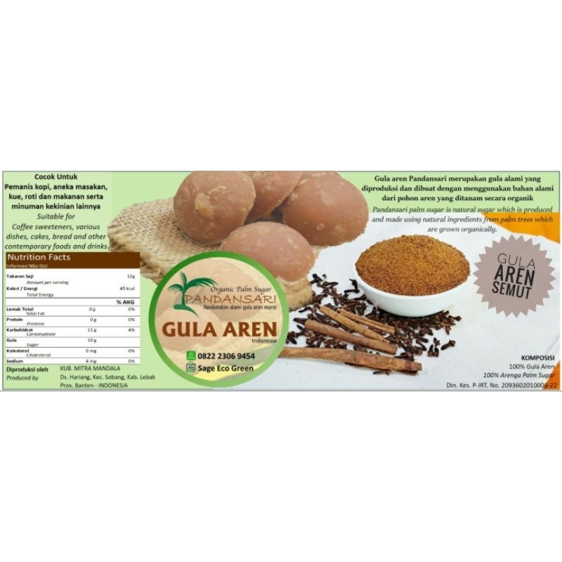 

RB Pandansari Gula Aren Bubuk/ Semut Organik 500 gram dan 250 gram, 100% Murni & Alami