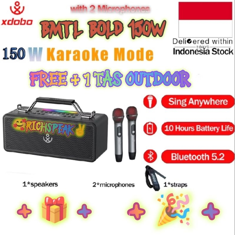 XDOBO BMTL BOLD 150W RMS DEEP BASS KARAOKE SPEAKER BLUETOOTH