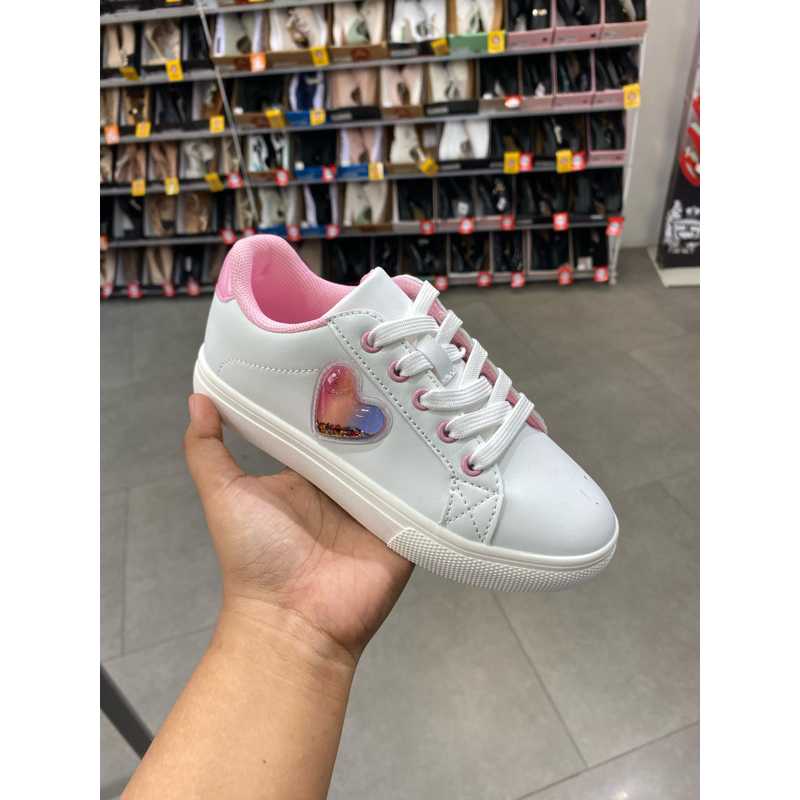 Payless Brash Royalty Childrens Jane Heart Sneakers - White