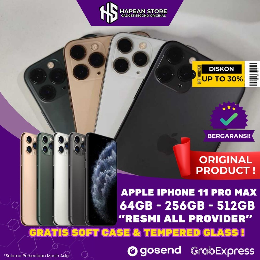 iPhonee 11 | 11 Pro Max / IP 11 | 11 Pro Max 256GB 128GB 64GB | Second Original Fullset Garansi Resm