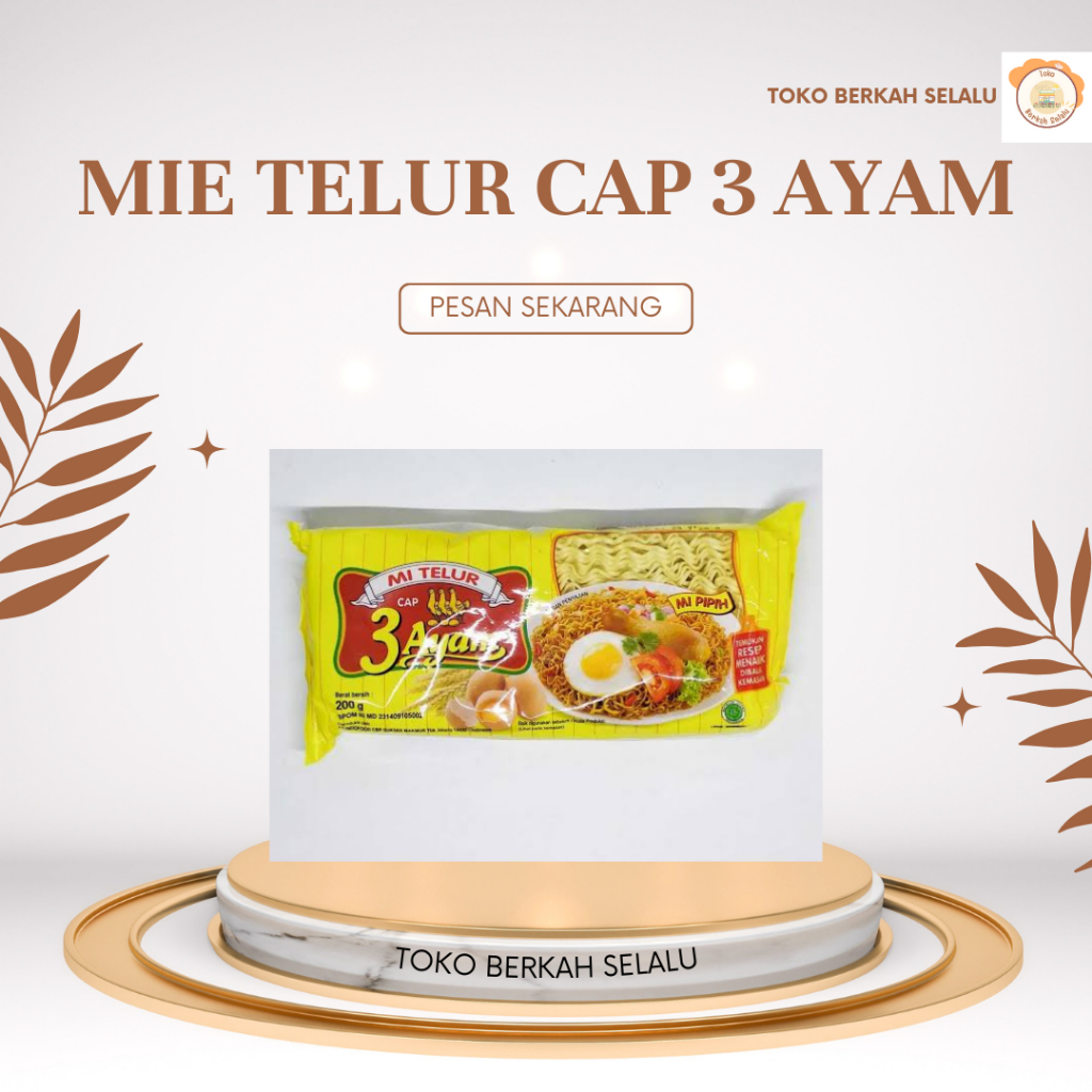 

TBS Mie Telur Cap 3 Ayam 200 gram