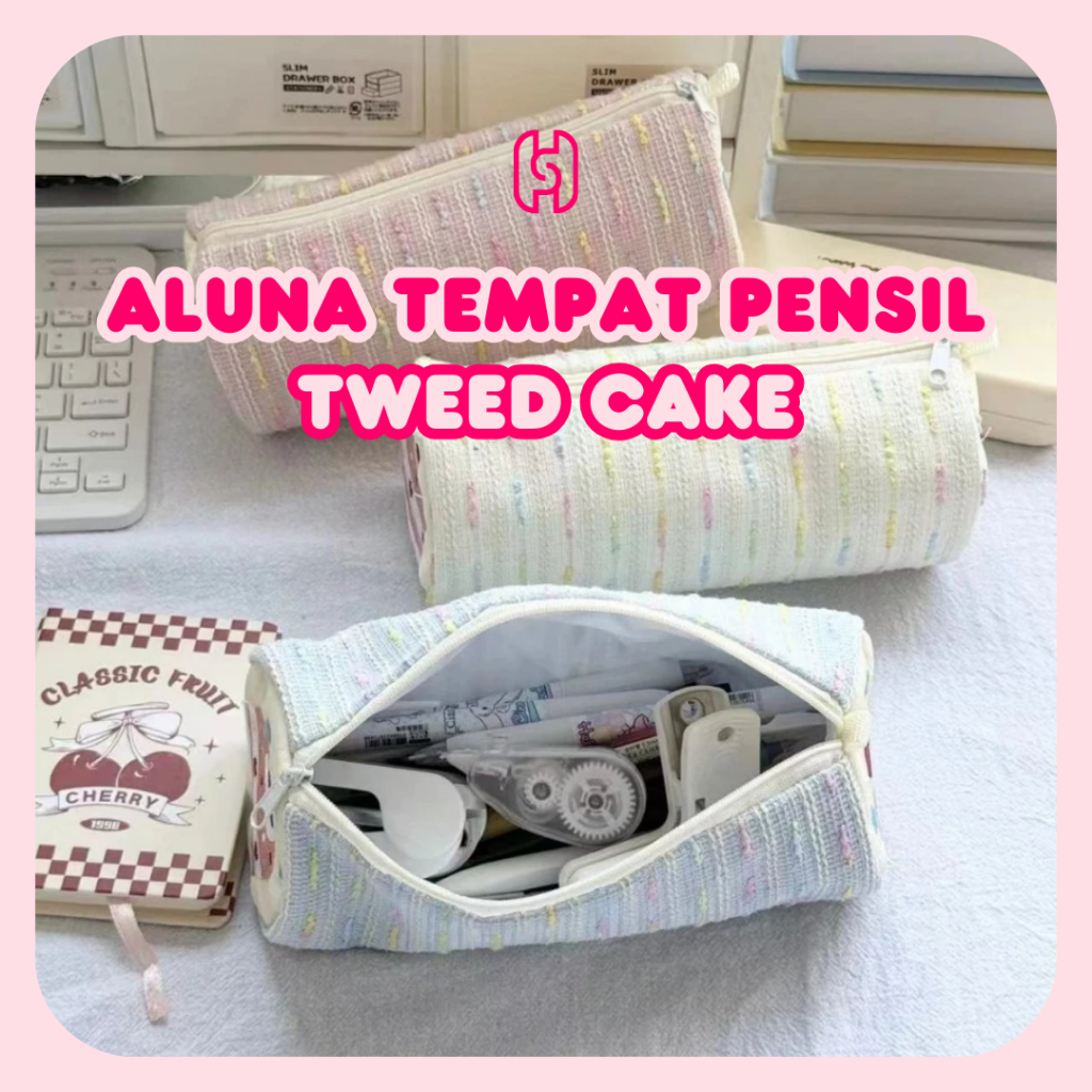 

SOVA - Tempat Pensil Tweed Cake Korean Style | Pencil Case Korea Aesthetic Estetik Minimalis Wadah Tempat Alat Tulis