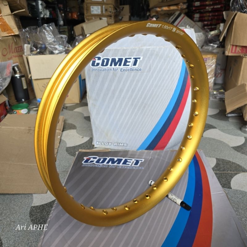 PROMO rim velg COMET 160 ring 17 hole 36 U shape warna gold - velg alloy almunium setengah lingkaran