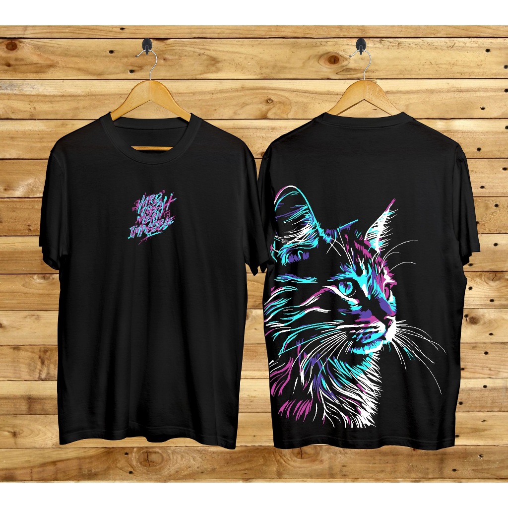 KASKING KAOS KAOS GAMBAR KUCING BAJU KAOS PRIA BAJU KAOS WANITA BAJU KAOS KEKINIAN BAJU KAOS UNISEX 