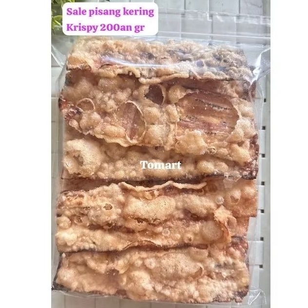 

sale pisang kering krispy manis 200an gr