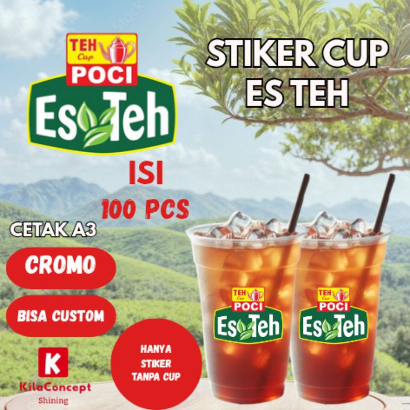 

STIKER LABEL ES TEH 100 PCS | STIKER CUSTOM | STIKER ES TEH