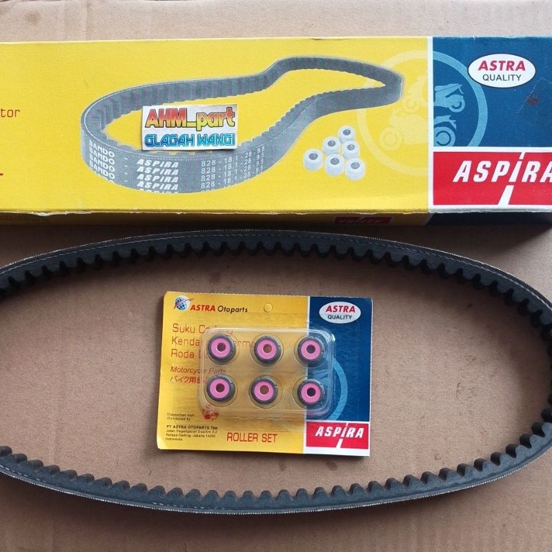 Vanbelt v-belt set + roller mio karbu mio soul karbu nuovo YH-E76PA-MIO-1200 ori ASPIRA