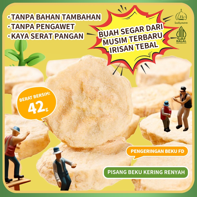 

【Luckymore】HALAL Pisang Beku Kering Renyah 42gr, Keripik Pisang, Keripik Buah, Cemilan Sehat, Pisang Krispy