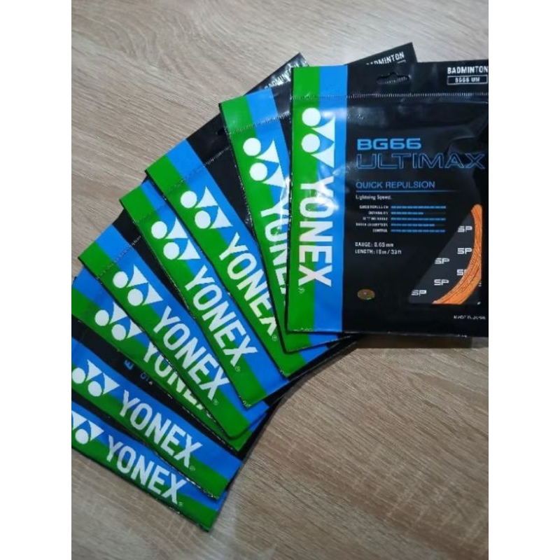 Pasang Senar Raket Badminton / Bulutangkis Yonex BG 66 Ultimax Original Japan Mesin Digital
