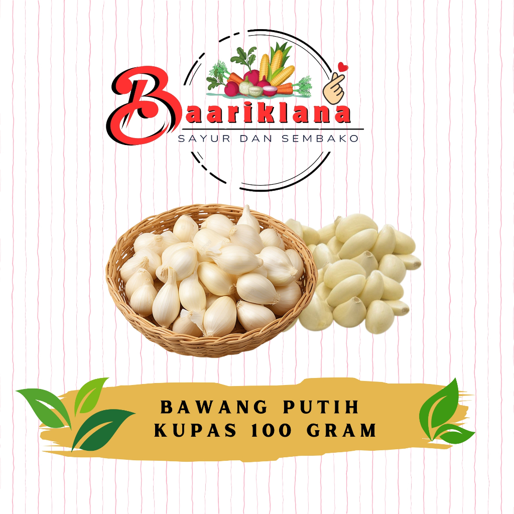 

BAWANG PUTIH KUPAS 100 GRAM - TOKO BAARIKLANA