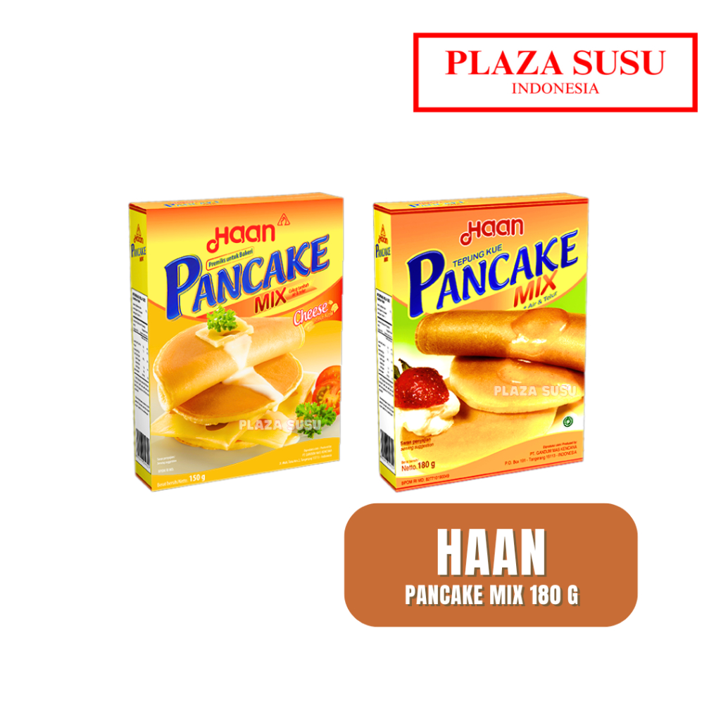 

PANCAKE MIX HAAN ISI 180G INSTAN PANCAKE BUBUK RASA VANILA/CHEESE